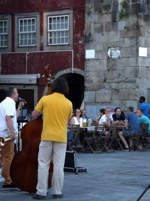 Músicos de rua na Ribeira do Porto
