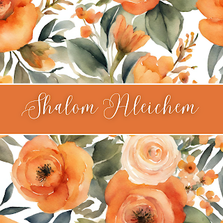 Free Shalom Aleichem Greeting Card Printable - Floral Calligraphy - Square