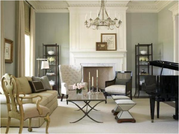 Living Room with Baby Grand Piano