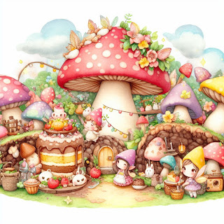 Kitchen of Mushroom Land VII - Contoh Karya Dall E