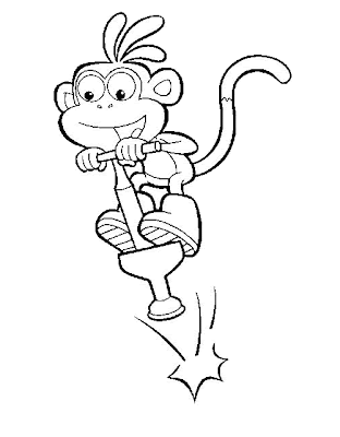 Dora Coloring Sheets on Creation2  Boots Monkey Animal   Dora The Explorer   Coloring Pages