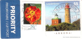 Cape Arkona Lighthouse stamp; Tagetes