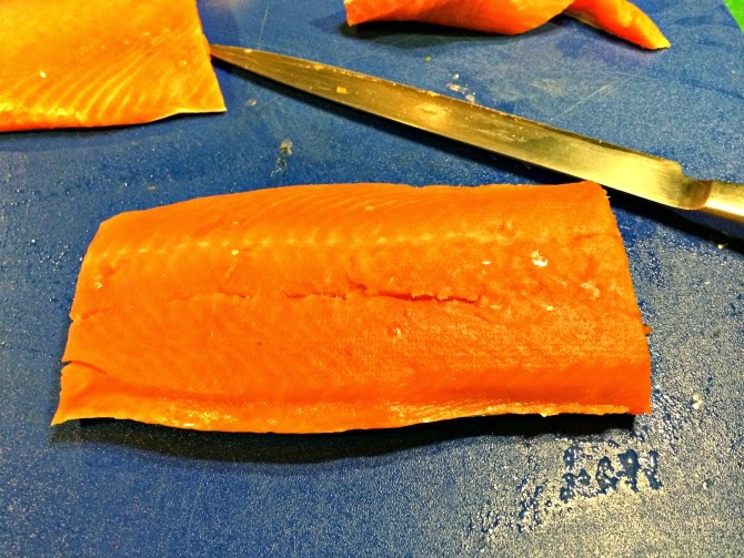 Alaskan Salmon cookery class at Jamie Oliver's Recipease