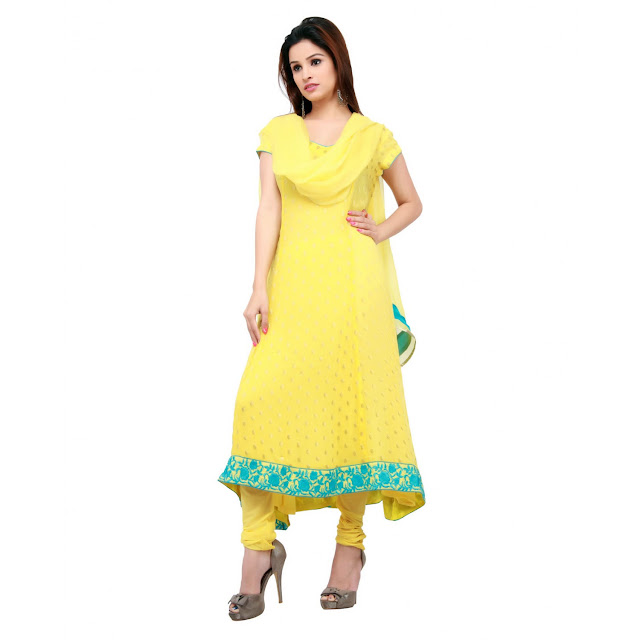 Yellow Churidar Suits www.fashion-beautyzone@blogspot.com