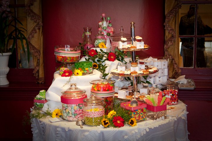 Round table or banquet style a candy bar can truly come together