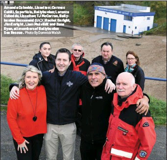 Lorenzo Cubeddu with wife Amanda and Cormac Cahill and rescue services