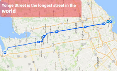 Yonge Street is the longest street in the world   شارع يونغ اطول شارع في العالم