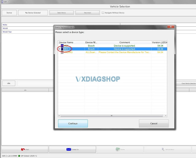 VXDIAG VCX NANO Not Connect with Holden VF Solution 1