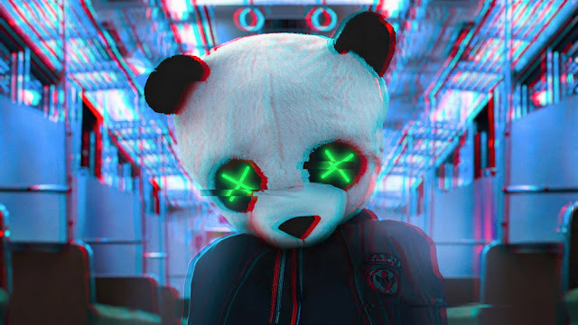 Anonymous Panda Neon Eyes Wallpaper