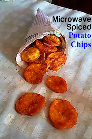 Microwave Spiced Potato Chips Recipe @ treatntrick.blogspot.com