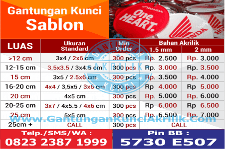 cara pemesanan gantungan kunci sablon parkiran dari bahan akrilik harga murah dirasa mahal berkualitas, mencari gantungan kunci sablon akrilik full colour untuk cinderamata menarik, kontak gantungan kunci sablon akrilik cetak yang tahan lama