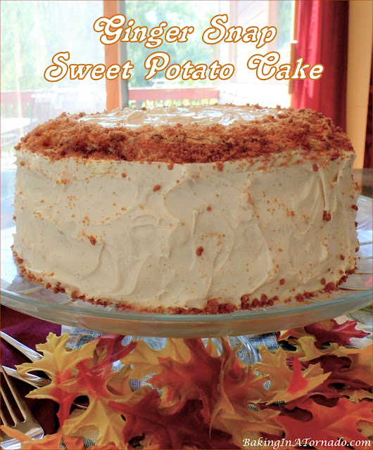 Ginger Snap Sweet Potato Cake | recipe developed by Karen of www.BakingInATornado.com | #recipe #bake
