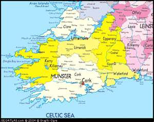 Southwest Ireland Map Picture