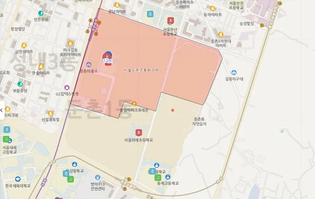 서울둔촌초등학교-학구도