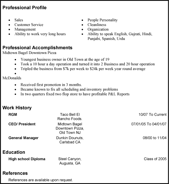 examples of resume. sample resume | example |