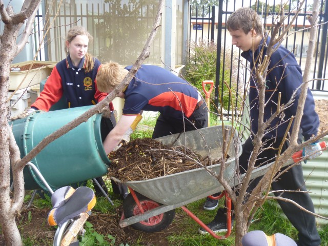 Composting keeps our garden healthy.