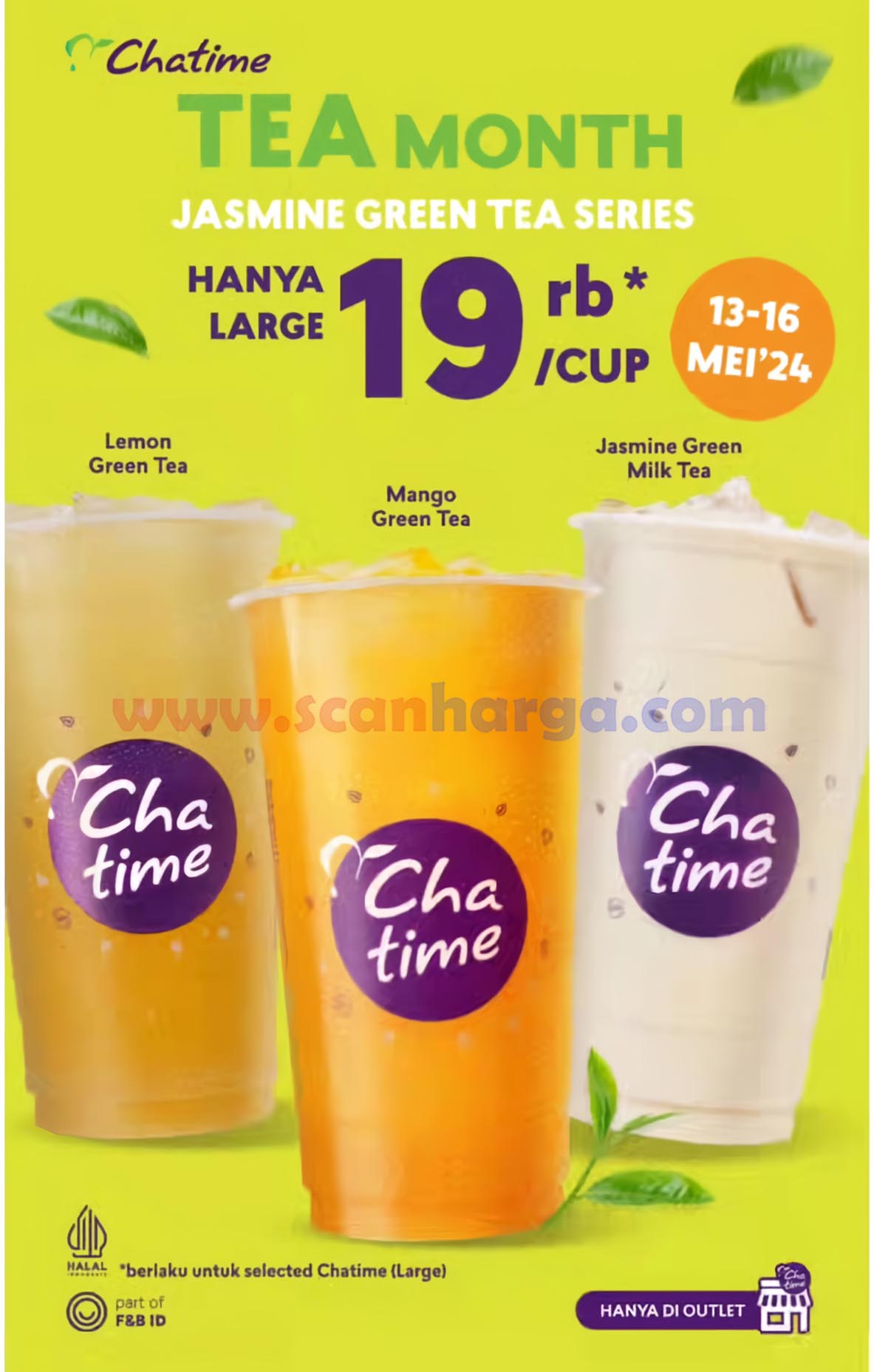 Promo CHATIME TEA MONTH SPECIAL Large Cup cuma Rp. 19.000