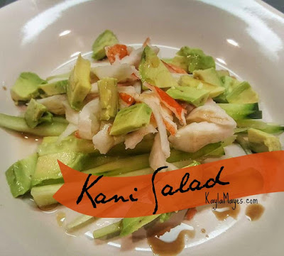 delish, delicious, kani, crab, kani salad, crab salad, japanese, sushi, healthy recipe, good for you recipe, lean recipe, cucumber, avocado, imitation crab