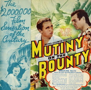 MUTINY ON THE BOUNTY. Programa: 23 x 22 cms. Estados Unidos. REBELIÓN A BORDO / LA TRAGEDIA DE LA BOUNTY. Mutiny on the Bounty. 1935. Estados Unidos. Dirección: Frank Lloyd. Reparto: Charles Laughton, Clark Gable, Franchot Tone, Herbert Mundin, Eddie Quillan, Dudley Digges, Donald Crisp, Henry Stephenson, Francis Lister, Spring Byington, Mamo Clark, Movita, Byron Russell, Percy Waram, David Torrence, John Harrington, Douglas Walton, Ian Wolfe, DeWitt Jennings, Marion Clayton Anderson, Alec Craig, Ivan Simpson, Vernon Downing, Bill Bambridge, David Niven, Mary Gordon.