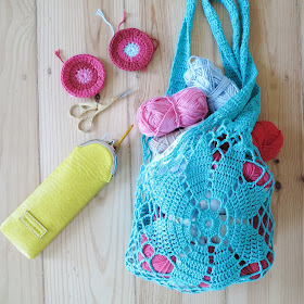 ByHaafner, crochet, vegan Namaste crochet case, market bag