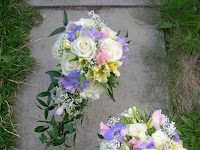 Blue Purple And Pink Wedding Bouquets