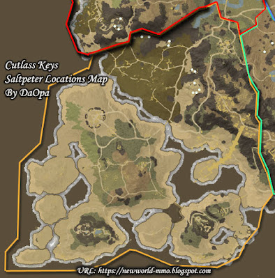 Cutlass Keys saltpeter locations map