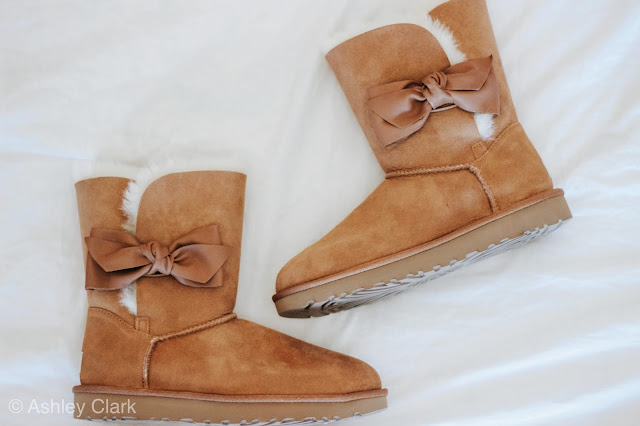 brown bow leather uggs