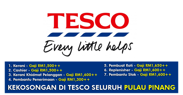 Jawatan Kosong Di Tesco Stores M Sdn Bhd Kerani Khidmat Pelanggan Cashier Dan Banyak Lagi Jobcari Com Jawatan Kosong Terkini