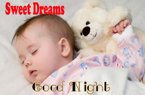 Good Night Baby Image with Teddy Bear