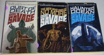 three Doc Savage books fround at thrift store