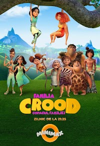 Aventurilor din filmele "Familia Crood", continuate într-un nou serial animat la Minimax