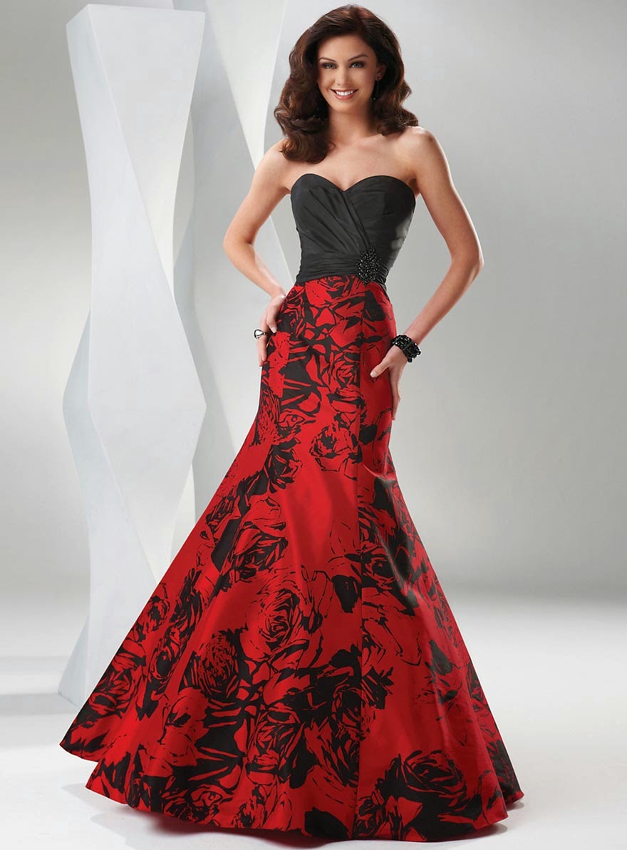 Modern Wedding Dresses With Color (Red and Black) Design Concept