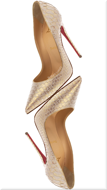♦Christian Louboutin So Kate platinium gold python snakeskin pumps #christianlouboutin #shoes #brilliantluxury
