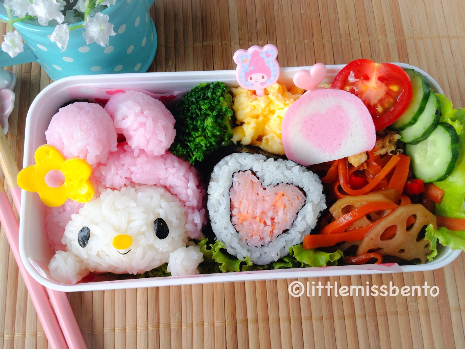 My Melody Valentine Bento マイメロディのバレンタインキャラベン Little Miss Bento