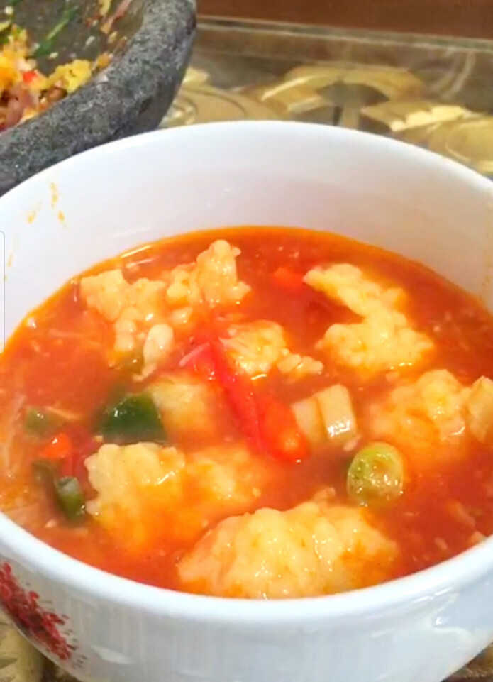 Shrimp balls tomato soup recipe
