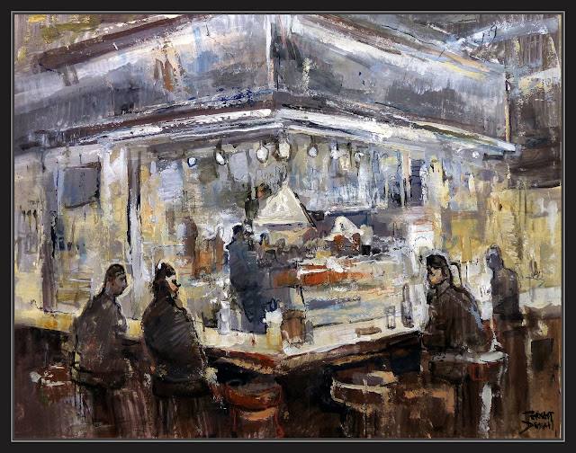 BOQUERIA-PINTURA-BARCELONA-MERCAT-MERCADO-ARTE-CAFETERIA-CAFETERIAS-INTERIORES-CUADROS-ARTISTA-PINTOR-ERNEST DESCALS-