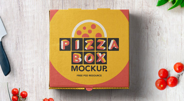 Gratis Mockup Packaging/Kemasan PSD 2018 - Pizza Box Mockup Packaging