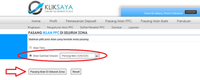 cara memasang iklan di kliksaya.com