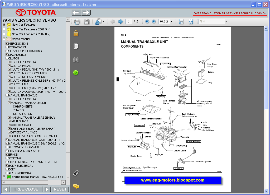 AUTOTECH4YOU Toyota Yaris Verso repair manual صيانة تويوتا