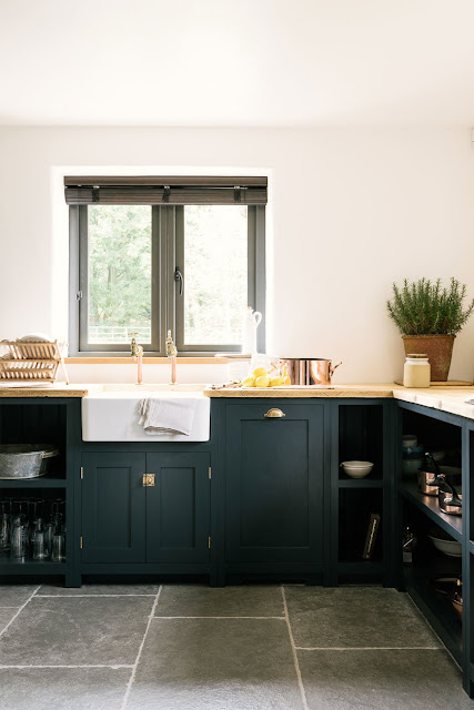 Gorgeous modern solid pose down kitchen amongst night bluish cabinets  ✔ Handsome Custom Country Kitchen on a Budget!