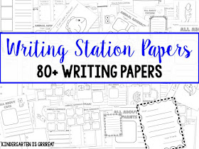 Writing papers for your writing station - these packet includes a variety of papers that I use in my kindergarten classroom - the kids write on these during daily 5 and the papers cover a variety of writing topics such as how to writing, letter writing, list writing, informational writing, opinion writing, and more!