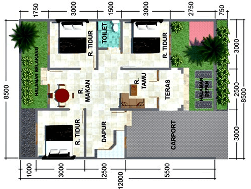 17 Desain Rumah Minimalis Modern 3 Kamar  Tidur Paling 