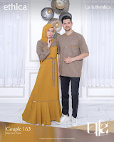 Koleksi Ethica Couple 163 Harvest Gold Baju Muslim Sarimbit Keluarga Outfit Hari Raya Idul Fitri 2023 Model Terbaru Stylish Anggun Elegan Kekinian