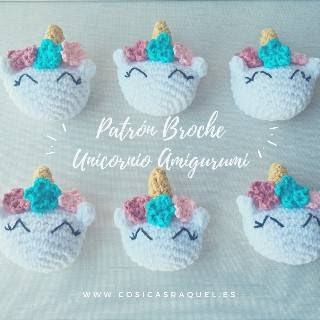 BROCHE UNICORNIO DE CROCHET