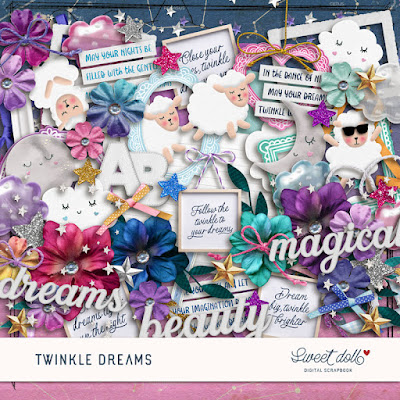 Digital Scrapbooking Kit Twinkle Dreams by Sweet Doll Designs