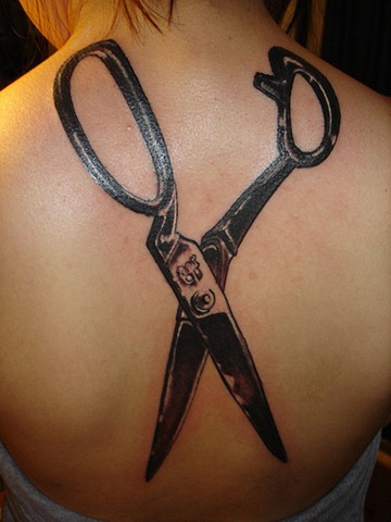 Not so scary if I think scissortattoodesign scissor tattoo sample