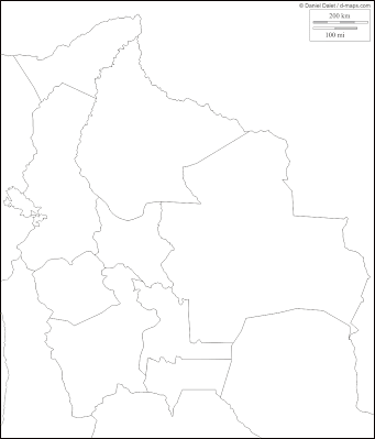 Mapa de Bolivia para colorear