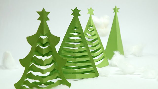 How to Make Christmas Tree Craft Paper and Scissior only