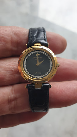 RAYMOND WEIL OTHELO BLACK DIAL SIRCON INDEXES 18K GOLD ELECTROPLATED CASE