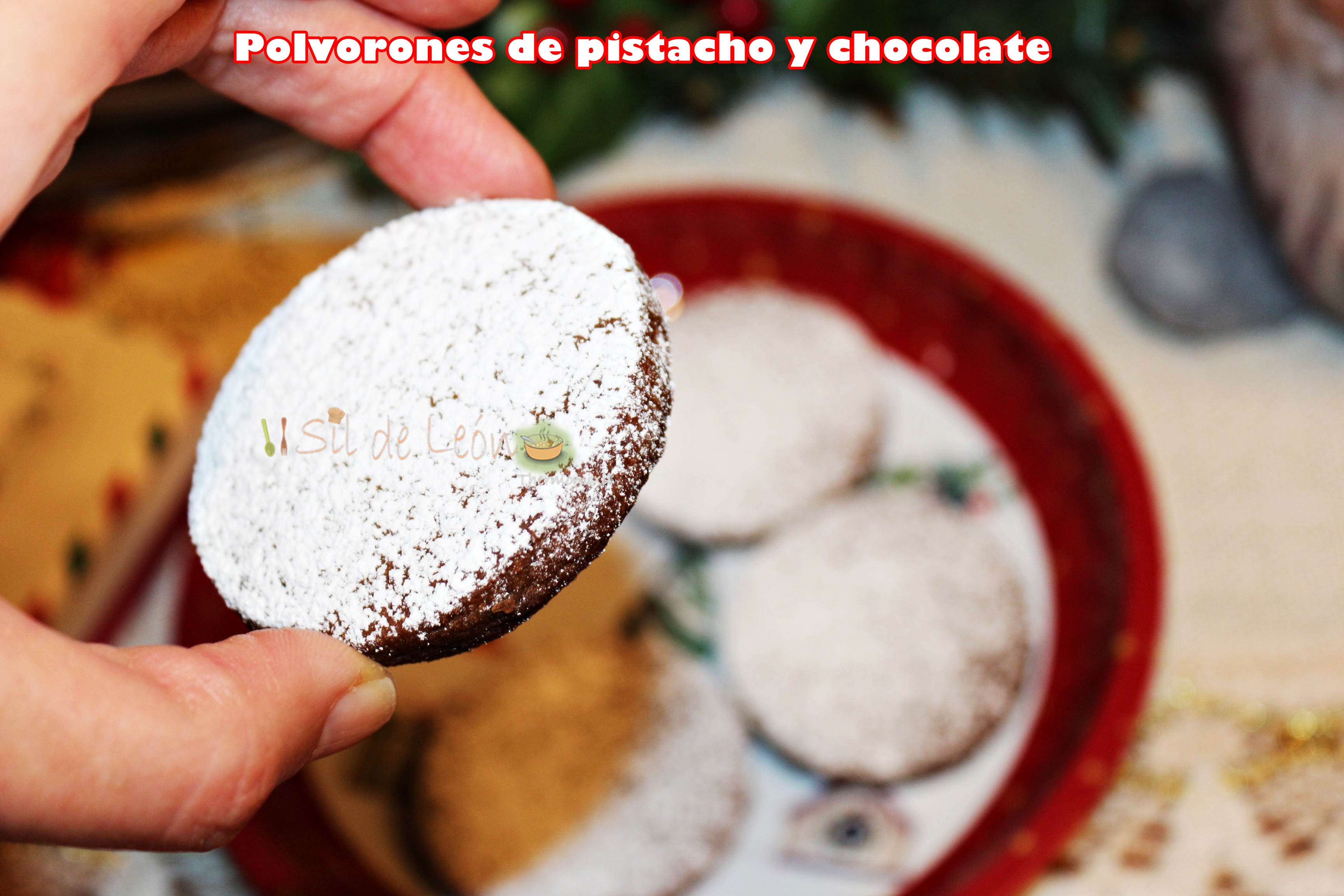 POLVORONES DE PISTACHO Y CHOCOLATE